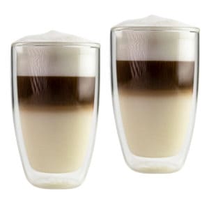 Bloomix Doppelwand Latte Macchiato Glas im 2er Set, latte macchiato glas, doppelwand latte macchiato glas, latte glas, caffe latte doppelwandglas, glas für latte macchiato, schärf glas doppelwandig,