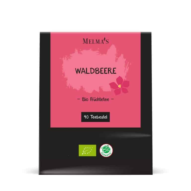 Melma's Bio Tee Waldbeere in der Verpackung mit 40 Teebeutel