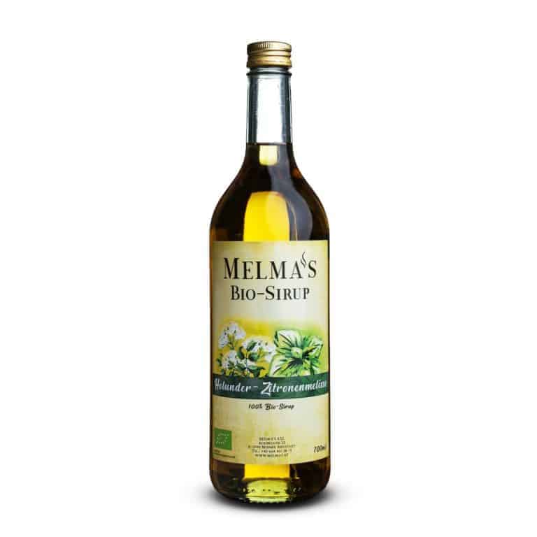 Bio Sirup Holunder Zitronenmelisse in der Glasflasche; abgefüllt zu 700ml
