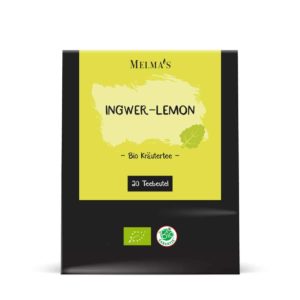 Bio Kräutertee Inwger-Lemon in der Verpackung, welche 20 Teebeutel beinhaltet