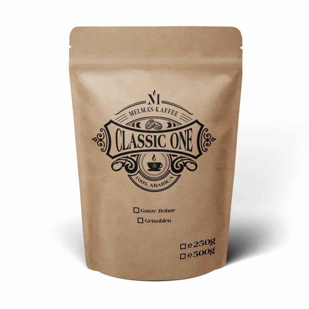 Melma's Classic One Kaffeeröstunge aus 100% Arabica Kaffeebohnen; abgefüllt zu 250g und 500g; Kaffee für Espresso und Caffe Crema